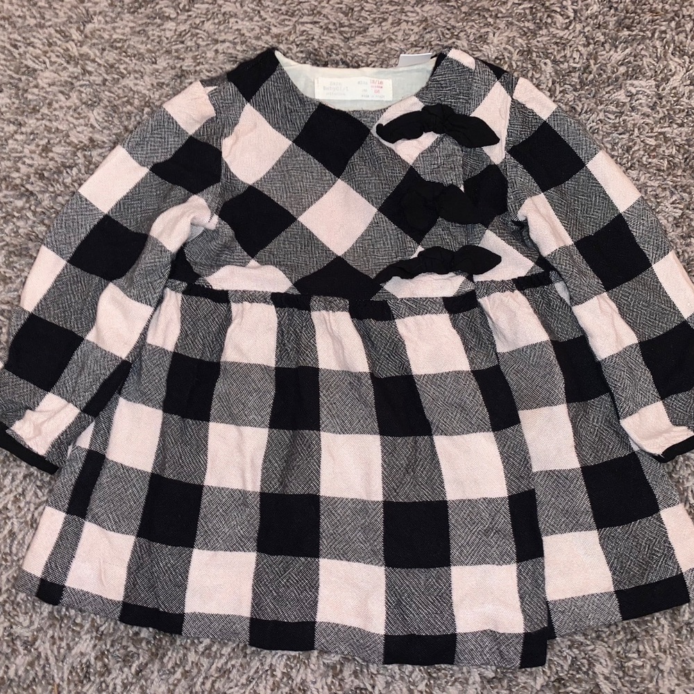Baby girl Zara dress buffalo check